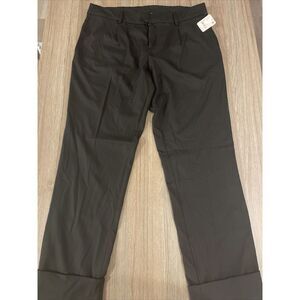 Free People Trouser‎ Women's Size 8 Onyx Black Rolled Cuff Hem Straight Leg NWT